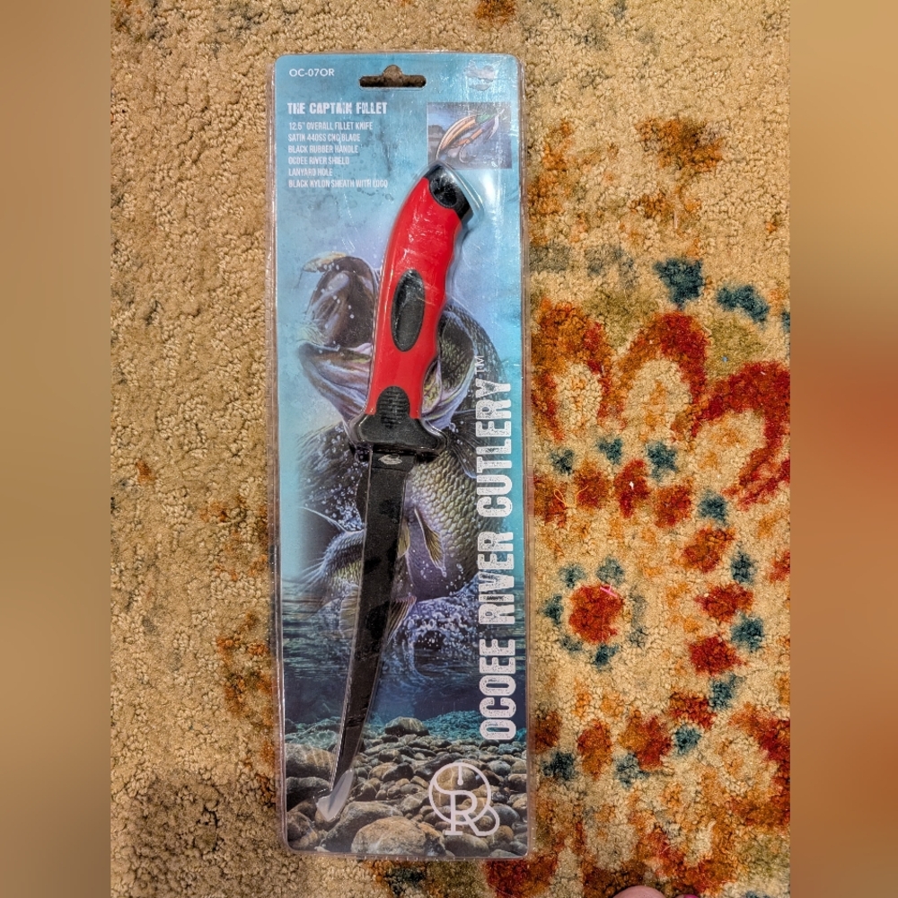 Ocoee River Cutlery Red and Black Fillet Knife